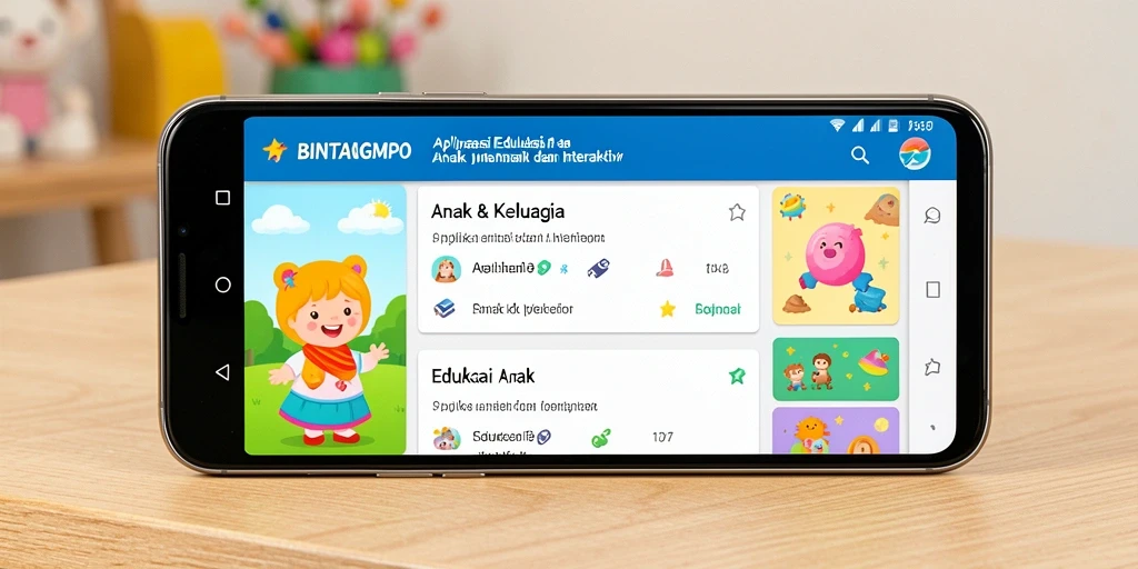 Tampilan antarmuka BINTANGMPO yang menarik dan ramah anak.