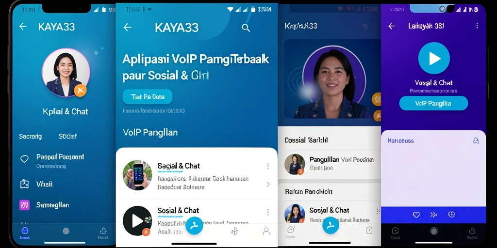 Tampilan antarmuka aplikasi KAYA33 saat melakukan panggilan VoIP.
