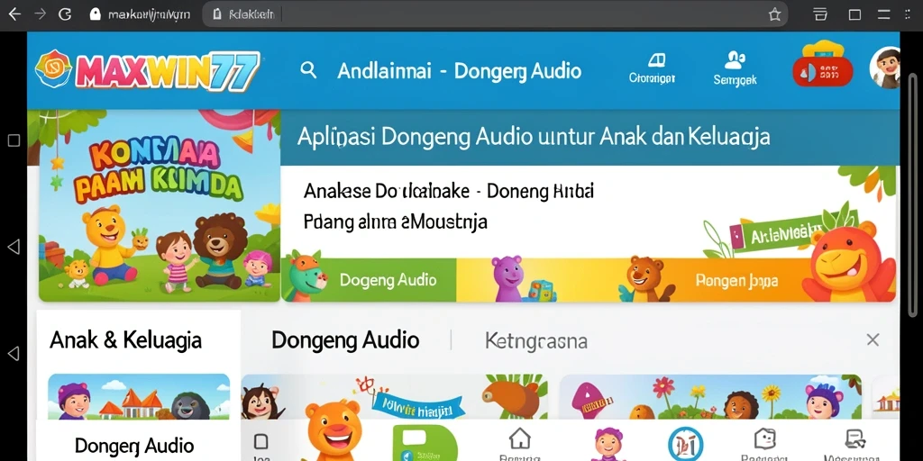 Antarmuka MAXWIN77 menampilkan koleksi dongeng audio yang menarik dan mudah diakses.