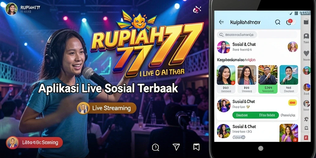 Antarmuka pengguna RUPIAH777 saat siaran langsung dengan fitur interaksi.