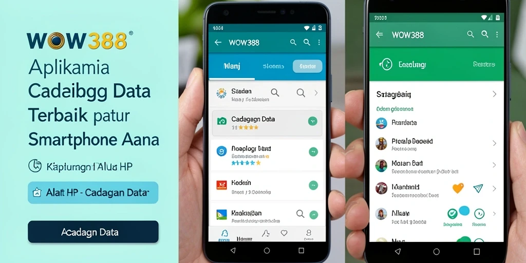 Antarmuka WOW388 menampilkan fitur cadangan data yang user-friendly.